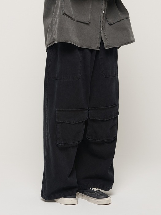 CB PIGMENT POCKET WORK PANTS (BLACK)