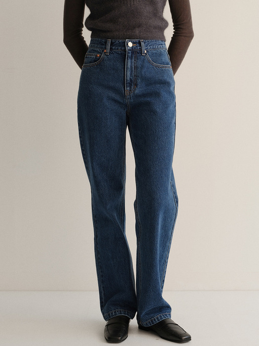 relaxed straight jeans (classic blue)