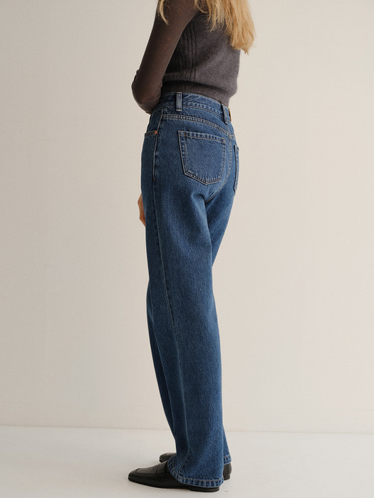 relaxed straight jeans (classic blue)