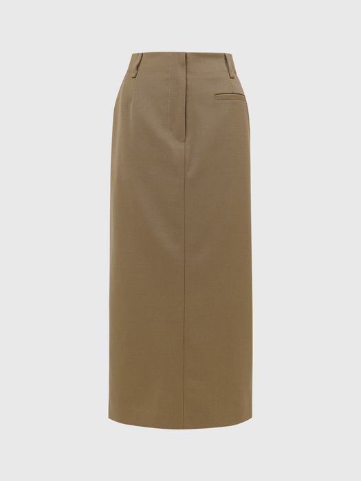 솔라 울 펜슬 스커트_브라운 / SOLA WOOL PENCIL SKIRT_BROWN