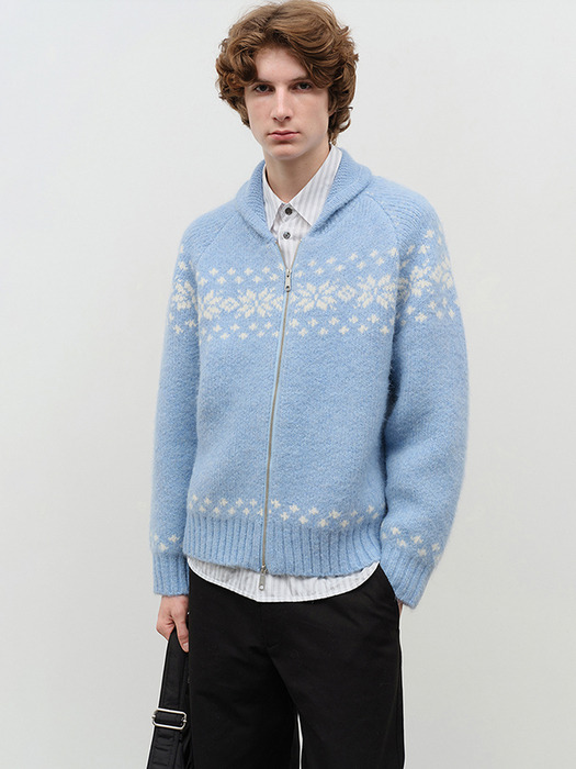 UNISEX COWICHAN CARDIGAN SOFT BLUE_M_UDSW4D121B1