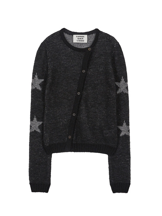 MOHAIR STAR CARDIGAN_black/grey