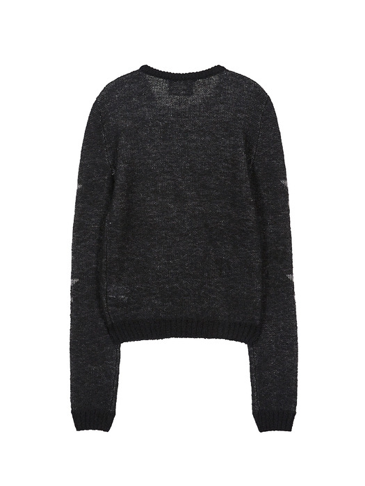 MOHAIR STAR CARDIGAN_black/grey