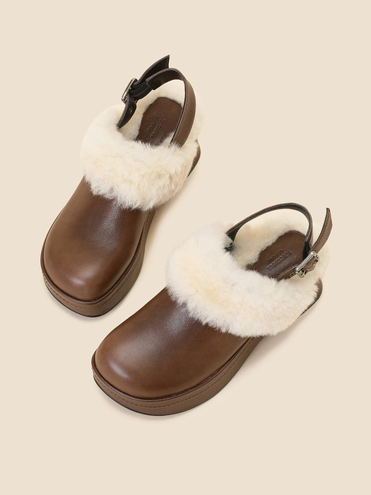 Fur clog snadal(brown)_DG2DW24701BRN