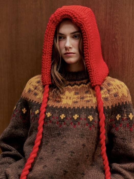 CHAMONIX  NORDIC KNIT PULLOVER_BROWN