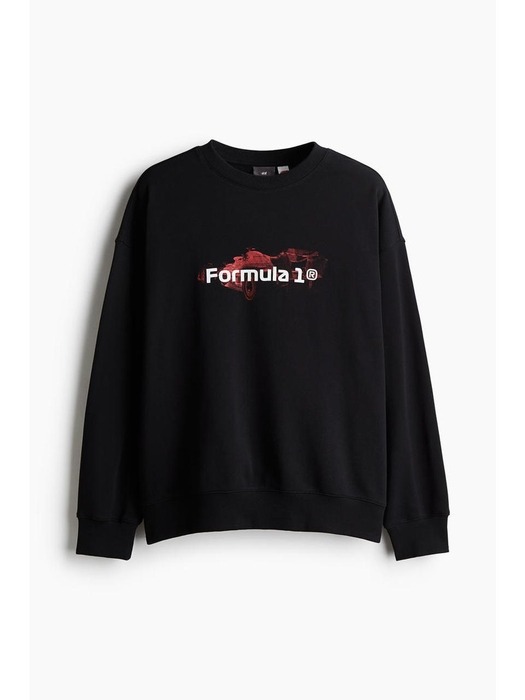 오버사이즈핏 프린트 스웨트셔츠 블랙/Formula 1 1218803018