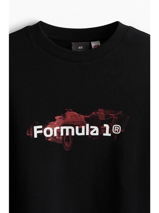 오버사이즈핏 프린트 스웨트셔츠 블랙/Formula 1 1218803018