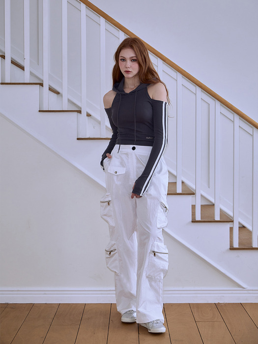 Two-way Nylon Pocket Pants [White]