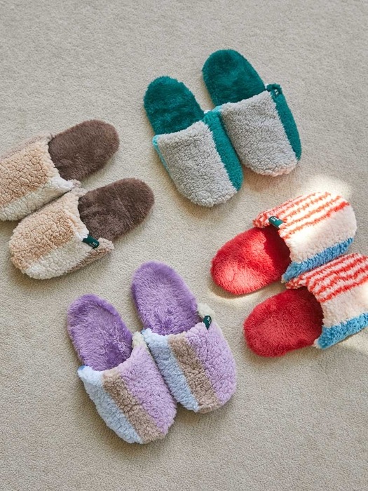 플리스 와이드 실내화 4 color