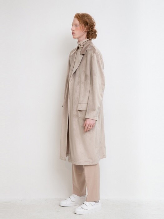 Velvet Robe Coat - Beige