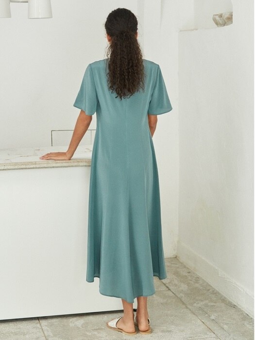 v-neck silk maxi dress