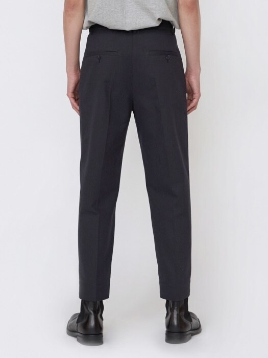 18FW REGULAR-FIT BUTTON-HEM TROUSERS - NAVY