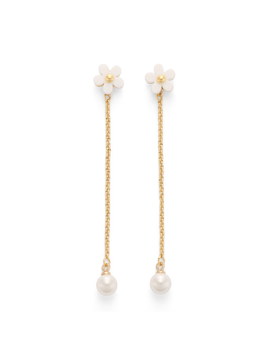 White Blossom Pearl ```drop``` Earrings