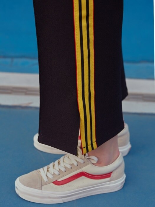 color tape track pants
