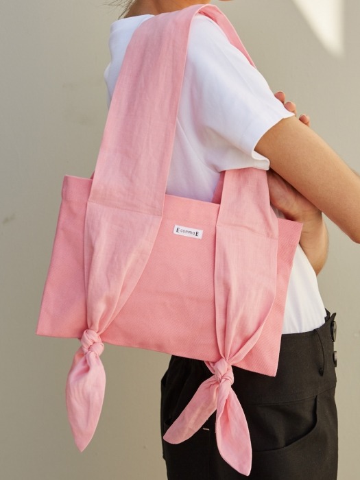 19 SS ribbon mini canvas bag (pink)