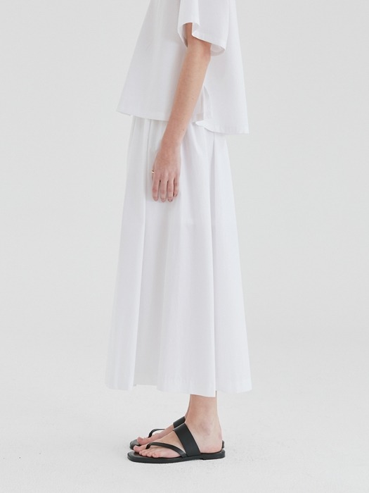 SHIRRING LONG SKIRT WOMEN [WHITE]