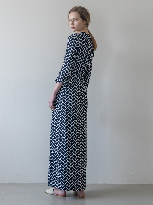 Wrap Dress_(Navy Multi)