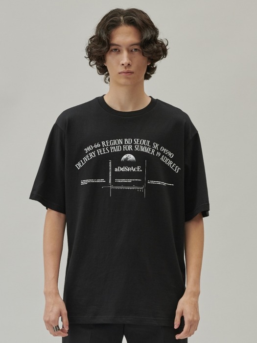 ADD SPACE LETTERING TEE BLACK