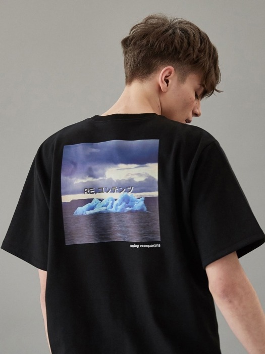 black replay campaign 1/2 tee (blue)