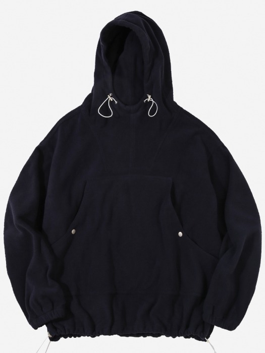 Fleece Over Size String Hoodie_Navy