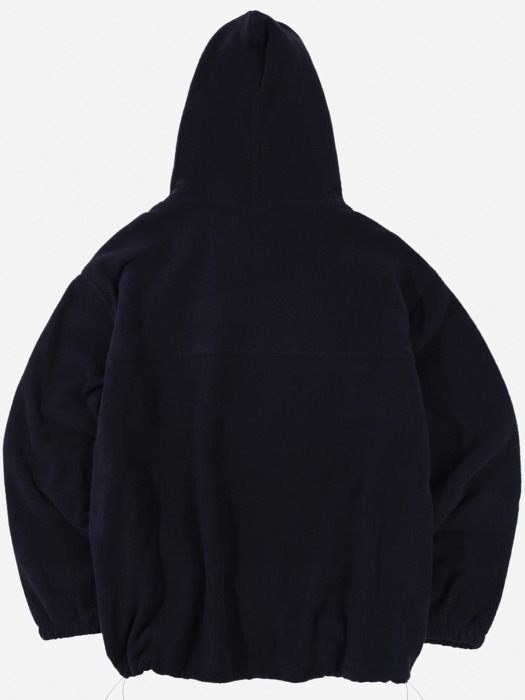 Fleece Over Size String Hoodie_Navy