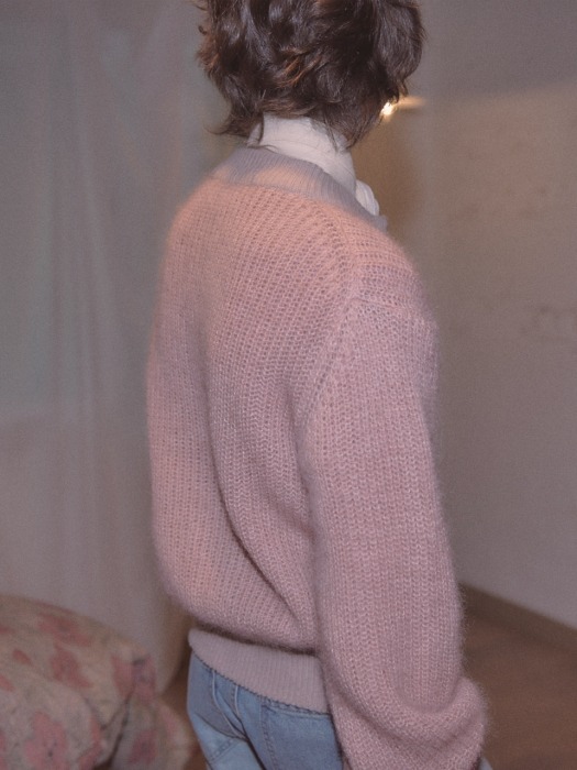 via Mohair vintage cardigan_Baby pink