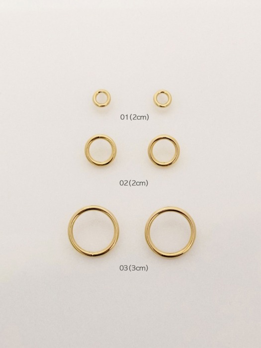 Basic Gold O Earring 01 / 02 / 03