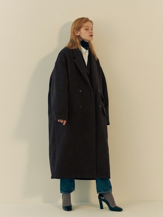 DANSE OVERSIZED COAT- BROWN HERRINGBORN