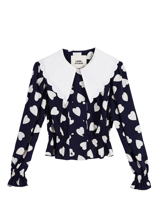 Lovers double button blouse - Big lovers navy