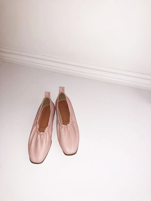 LA_SHIRRING FLAT-PALE PINK