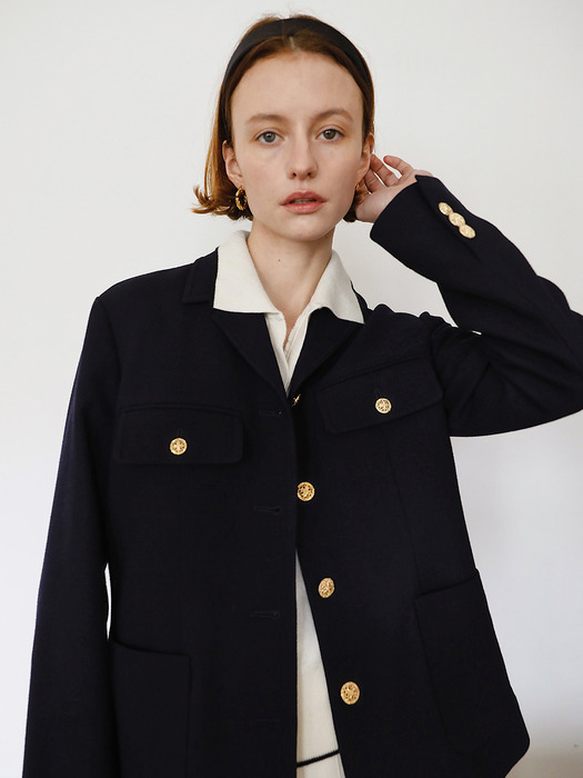 Jackie Gold Buttoned Jacket