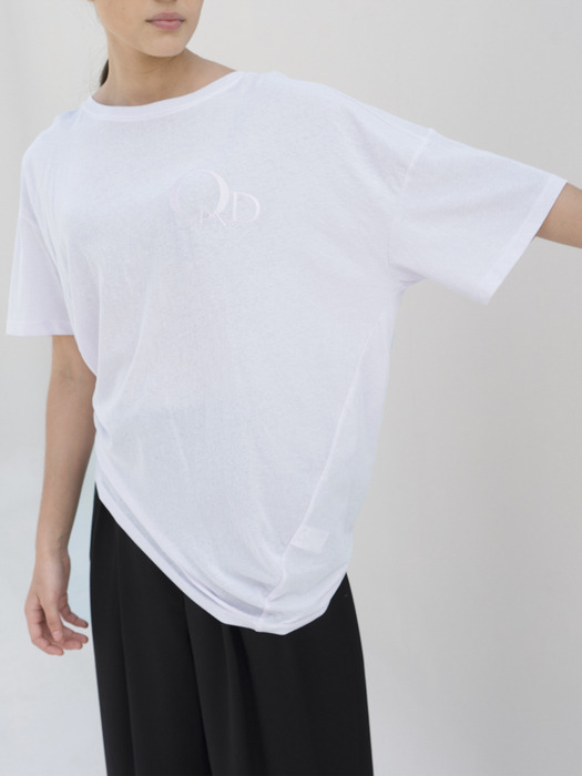 Unbalanced Loose Tee_White