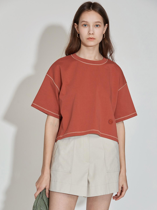 Cropped Over T-shirt [Cienna Brown] JSTS0B903W1