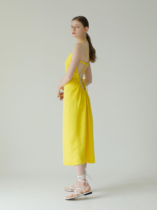 Slip Silk Linen Dress_Yellow