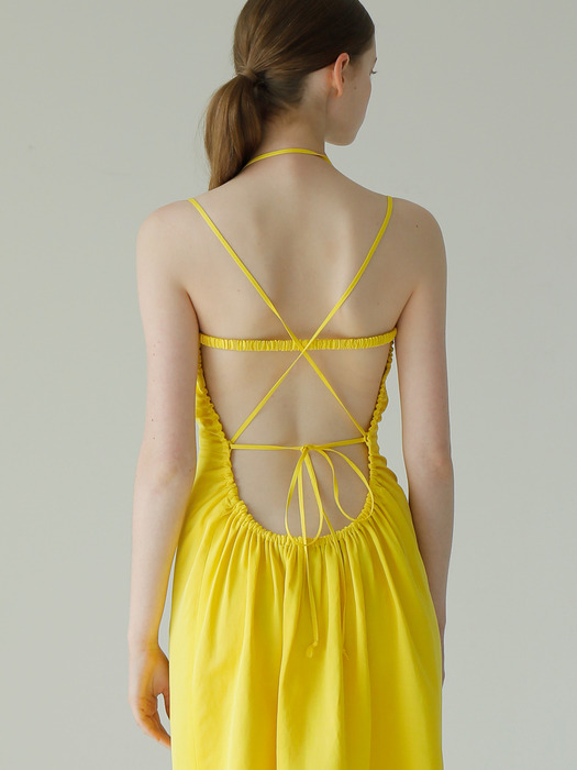Slip Silk Linen Dress_Yellow