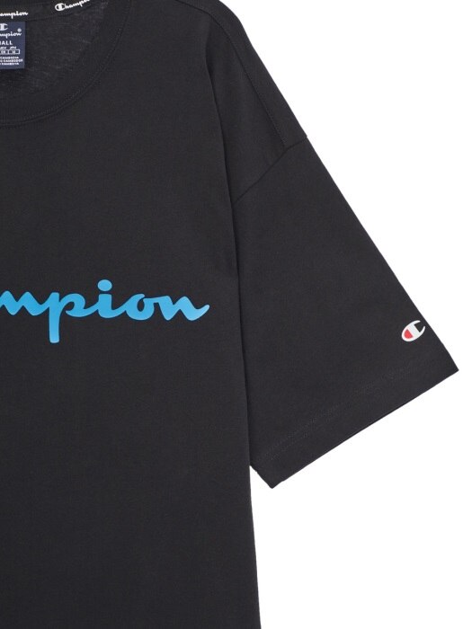 [EU] 칼라 Champion 로고 반팔 티셔츠 (BLACK) CKTS0E243BK