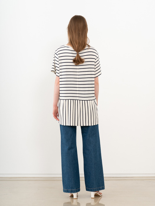 STRIPED RUFFLE T-SHIRT (JTST114)