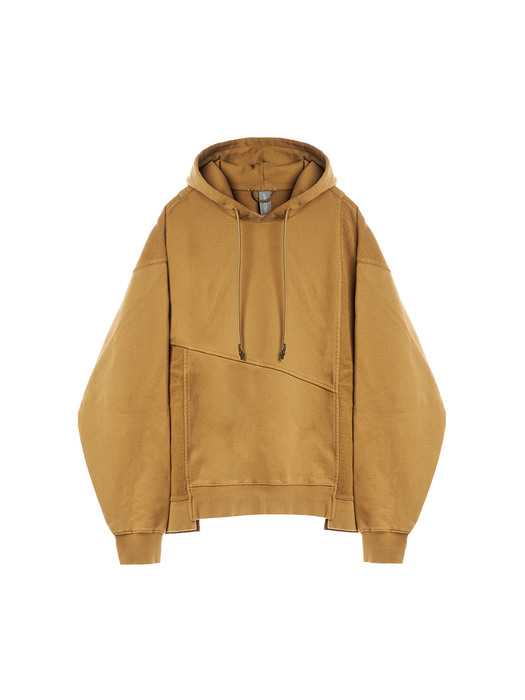 MIXED HOODIE SWEATSHIRT / CAMEL