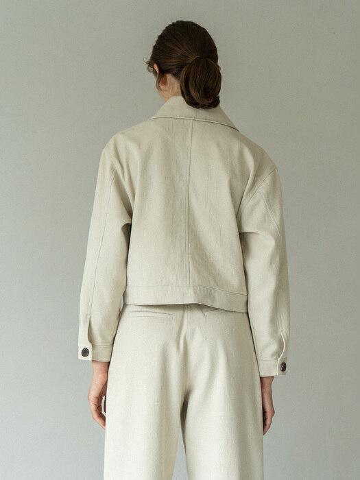 cotton crop jacket (light beige)