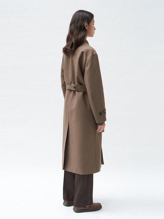 flap pocket mac coat (dusty brown)
