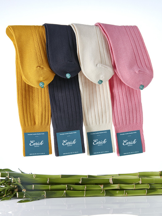 [Over the Calf] 3P package Premium Bamboo Socks - Rib type