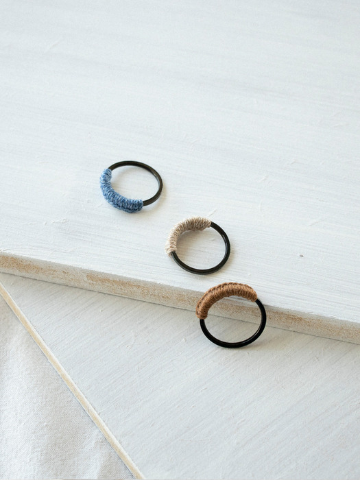 Knit banded surgical steel simple ring