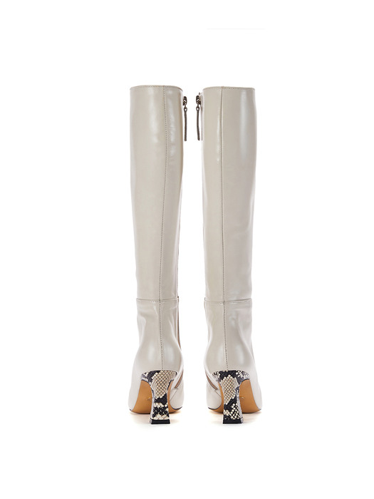 Square Long Boots_Cream