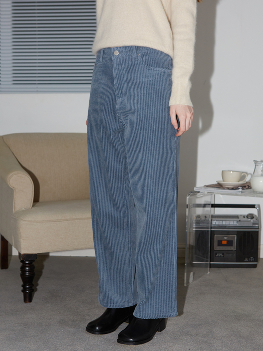 CORDUROY PANTS - ASH BLUE