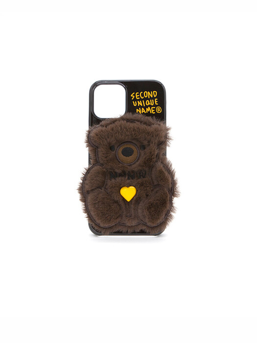 SUN CASE PATCH FUR BEAR DARK BROWN