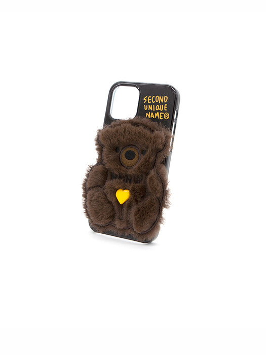 SUN CASE PATCH FUR BEAR DARK BROWN