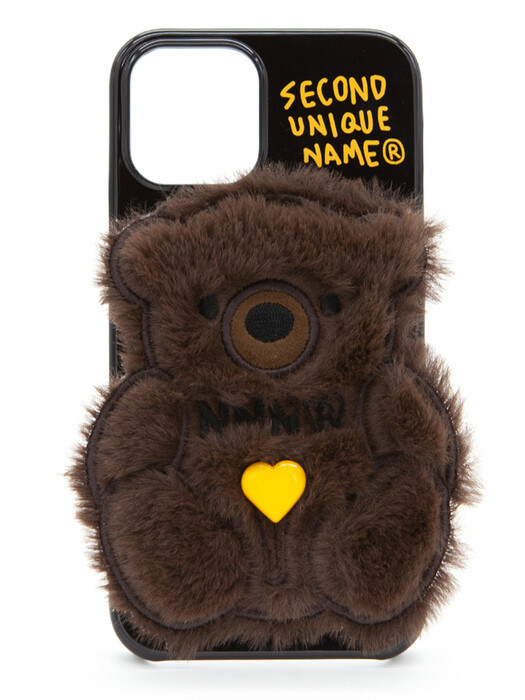 SUN CASE PATCH FUR BEAR DARK BROWN