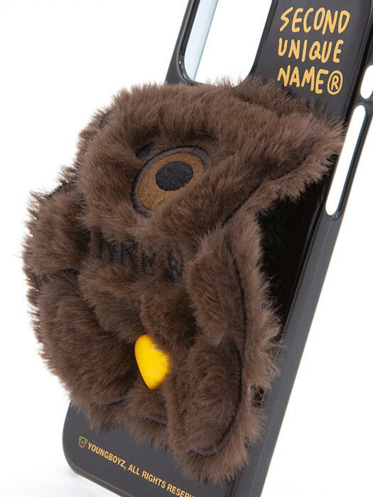 SUN CASE PATCH FUR BEAR DARK BROWN