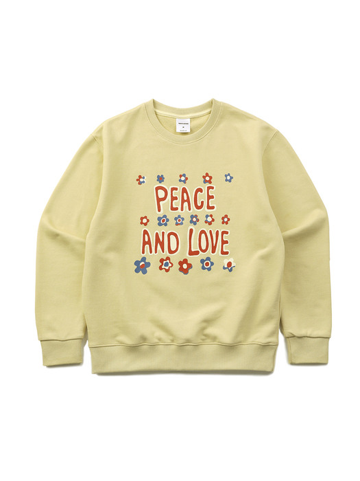 Peace and love Sweatshirt lemon