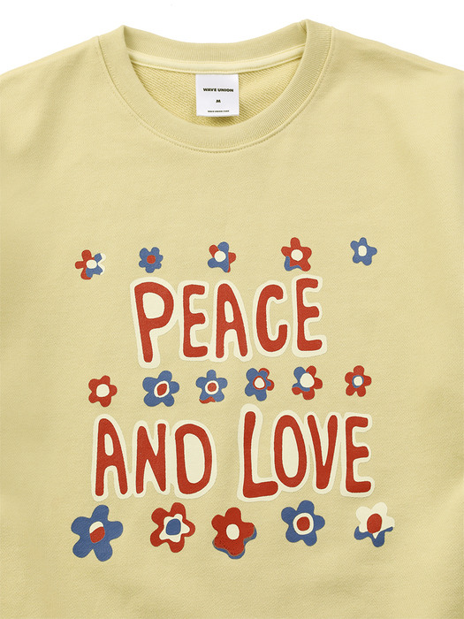 Peace and love Sweatshirt lemon